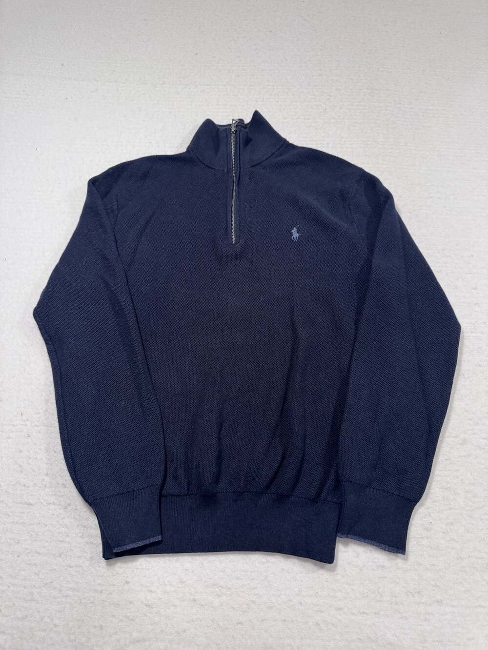 Polo Ralph Lauren Men’s Navy Pima Cotton Quarter-Zip Medium